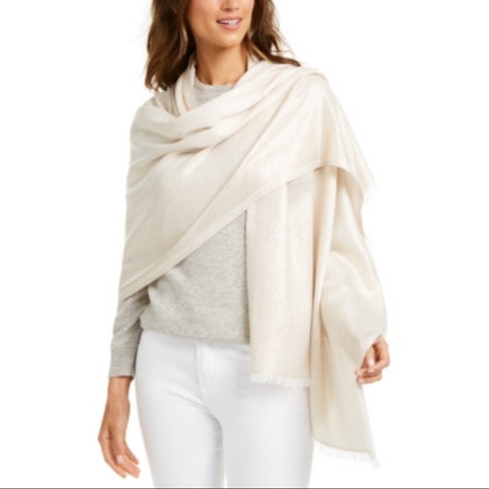 Calvin Klein Eggshell Ombre Lurex Scarf
